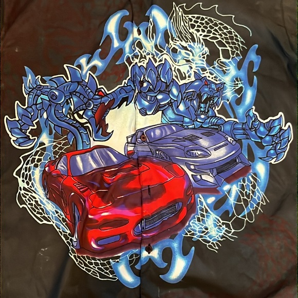 Vintage TD by Priority Male Graphic Polyester Supra Cars Shirt Button Up Men - Picture 6 of 8